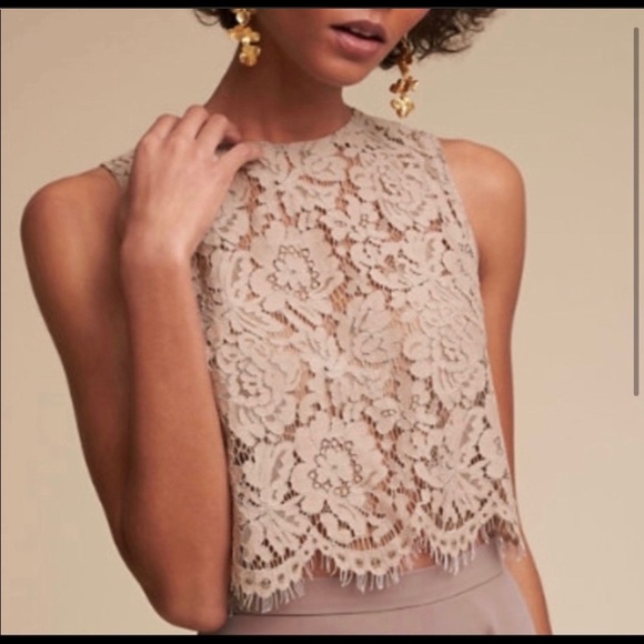 Jenny Yoo Tops - Jenny Yoo Collection sleeveless lace crop top